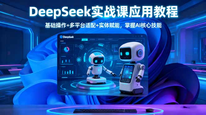 DeepSeek实战课应用教程、基础操作+多平台适配+实体赋能，掌握AI核心技能-学链网创