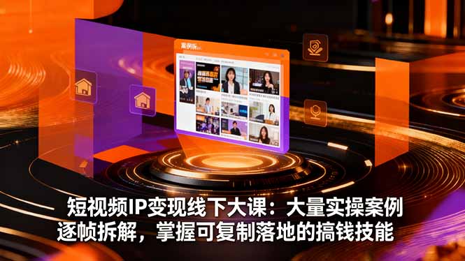 短视频IP变现线下大课：大量实操案例逐帧拆解，掌握可复制落地的搞钱技能-学链网创