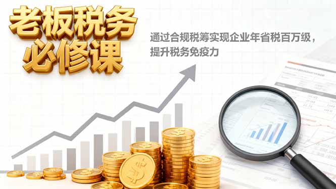 老板税务必修课，通过合规税筹实现企业年省税百万级，提升税务免疫力-学链网创