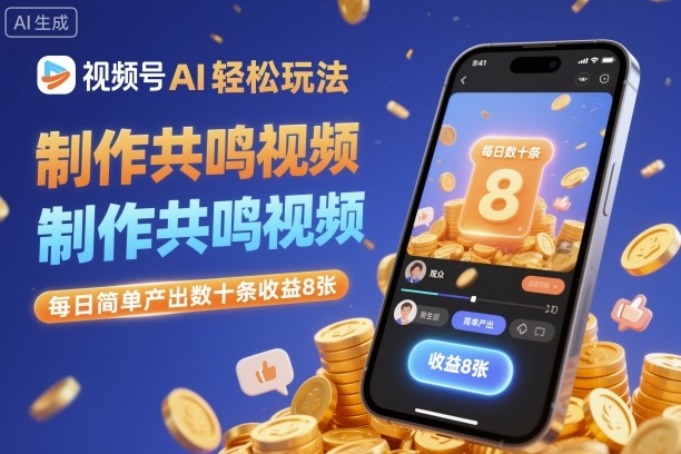 视频号AI轻松玩法，制作共鸣视频，每日简单产出数十条收益8张-学链网创
