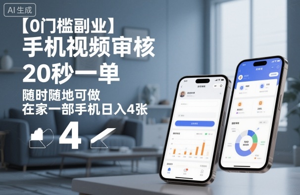 【0门槛副业】手机视频审核，20秒一单，随时随地可做，在家一部手机日入4张【揭秘】-学链网创