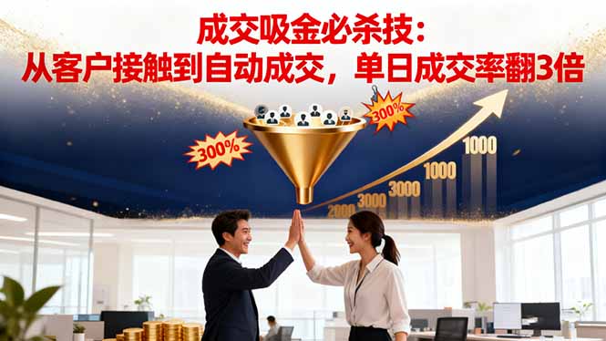 吸金成交营销必杀技：从客户接触到自动成交，单日成交率翻3倍-学链网创