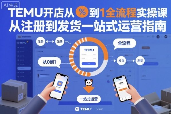 TEMU开店从0到1全流程实操课，从注册到发货一站式运营指南-学链网创