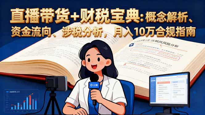 直播带货+财税宝典：概念解析、资金流向、涉税分析，月入10万合规指南-学链网创