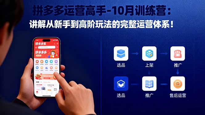 拼多多运营高手-10月训练营：讲解从新手到高阶玩法的完整运营体系！-学链网创