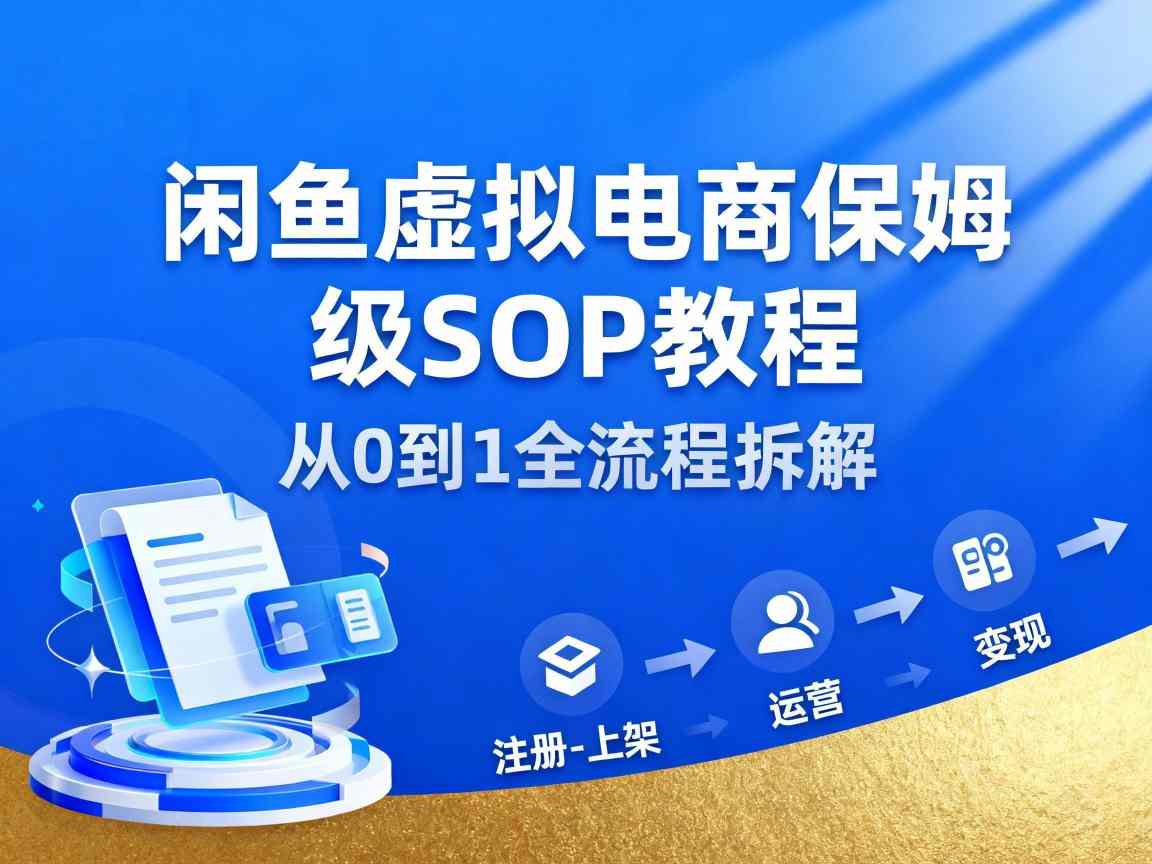 闲鱼虚拟电商，月入轻松过1W，保姆级SOP教程-学链网创