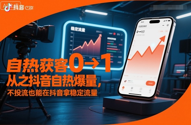 自热获客从0到1之抖音自热爆量，不投流也能在抖音拿稳定流量-学链网创