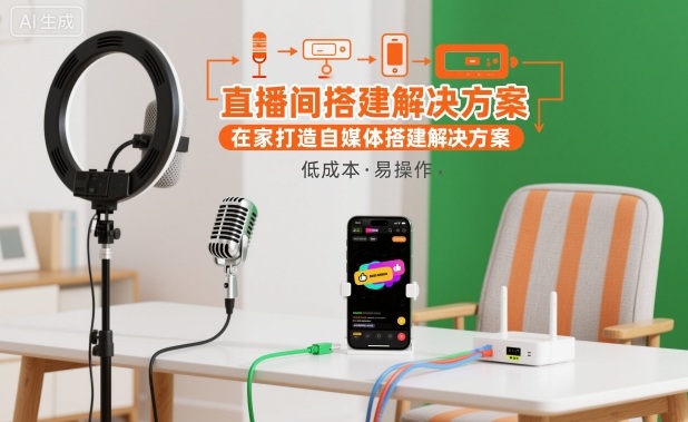 直播间搭建解决方案，在家打造自媒体搭建解决方案-学链网创