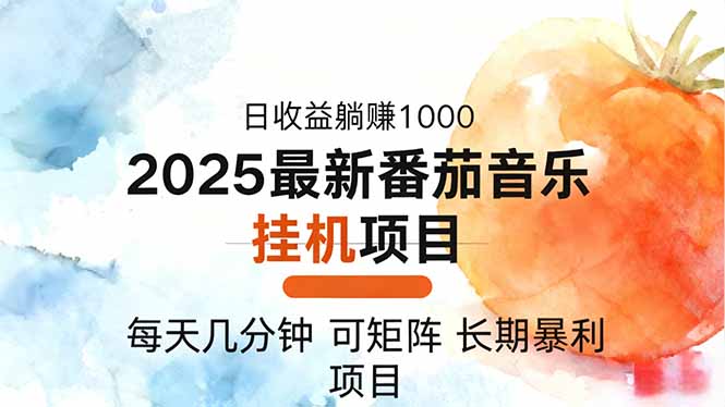 2025年最新番茄音乐人挂机项目，每天几分钟，月入1000＋，可矩阵，一台…-学链网创