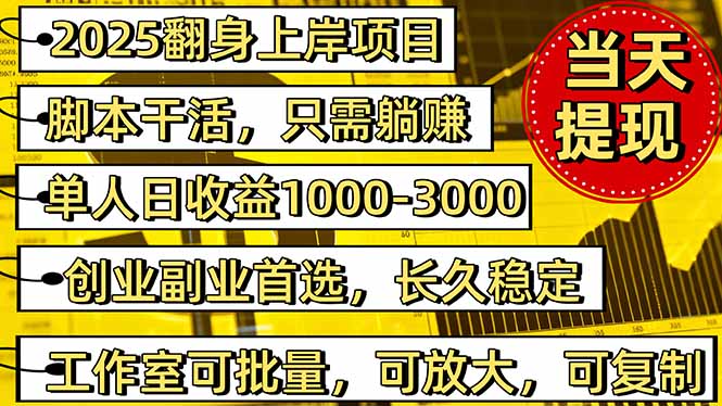 2025翻身上岸项目脚本干活，内部客户经理内部开号，单人日收益1000-300…-学链网创