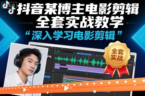 抖音某博主电影剪辑全套实战教学，深入学习电影剪辑-学链网创