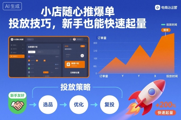 小店随心推爆单投放技巧，新手也能快速起量-学链网创