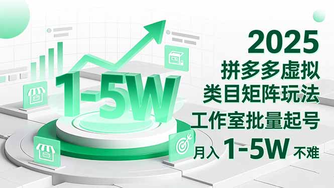 2025 拼多多虚拟类目矩阵玩法，工作室批量起号，月入 1-5W 不难-学链网创