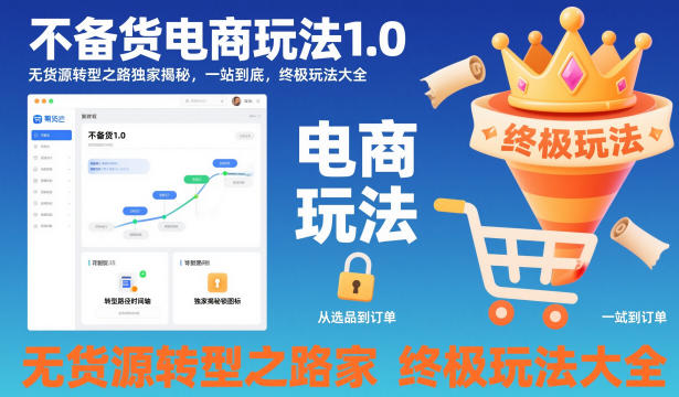 不备货电商玩法1.0,无货源转型之路独家揭秘,一站到底,终极玩法大全-学链网创