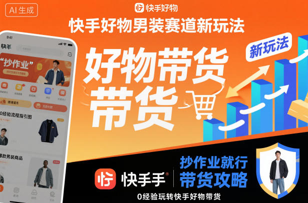 快手好物男装赛道新玩法，抄作业就行，0经验玩转快手好物带货-学链网创