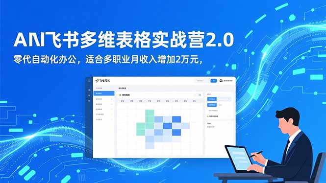 AI+飞书多维表格实战营2.0:零代码自动化办公,适合多职业月收入增加2万元-学链网创