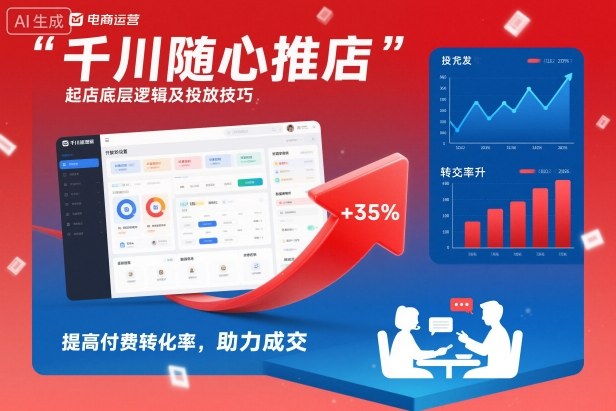 千川随心推起店底层逻辑及投放技巧,提高付费转化率,助力成交-学链网创