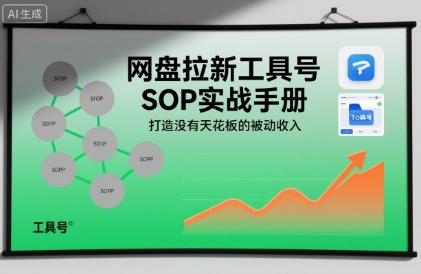 网盘拉新工具号SOP实战手册，打造没有天花板的被动收入-学链网创