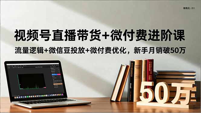 视频号直播带货+微付费进阶课：流量逻辑+微信豆投放+微付费优化，新手月销破50万-学链网创