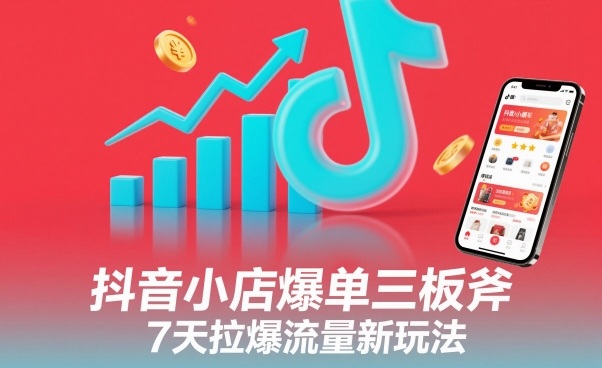 抖音小店爆单三板斧，7天拉爆流量新玩法-学链网创