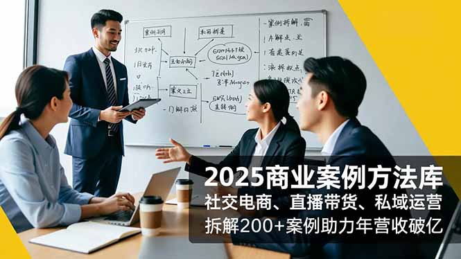 2025商业案例方法库，社交电商、直播带货、私域运营，拆解200+案例助力年营收破亿-学链网创