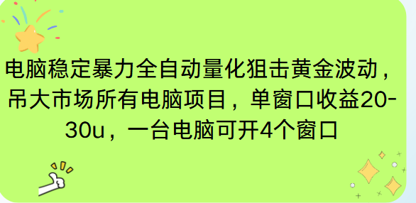 电脑EA策略挂机项目单窗口收益20-30u，单电脑可挂5-10个窗口收益稳健4位数-学链网创