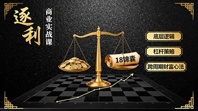 《逐 利》商业实战课，底层逻辑、杠杆策略、18锦囊，跨周期财富心法(更新-学链网创
