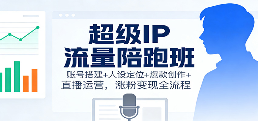 超级IP流量陪跑班：账号搭建+人设定位+爆款创作+直播运营，涨粉变现全流程-学链网创