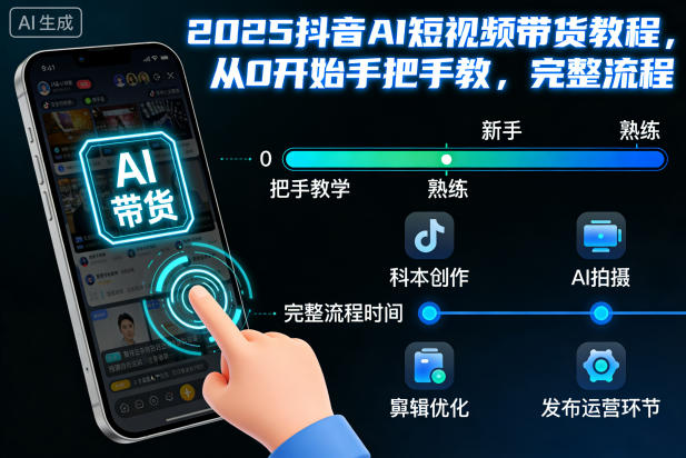 2025抖音AI短视频带货教程，从0开始手把手教，完整流程-学链网创