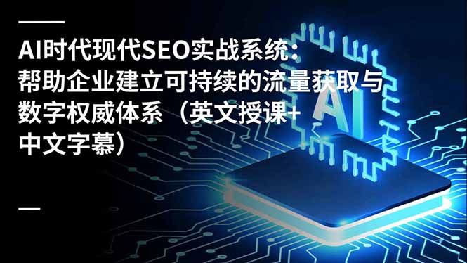 AI时代现代SEO实战系统：帮助企业建立可持续的流量获取与数字权威体系(英文授课+中文字幕-学链网创
