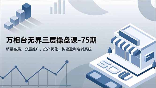 万相台无界三层操盘课-75期，销量布局、分层推广、投产优化，构建盈利店铺系统-学链网创