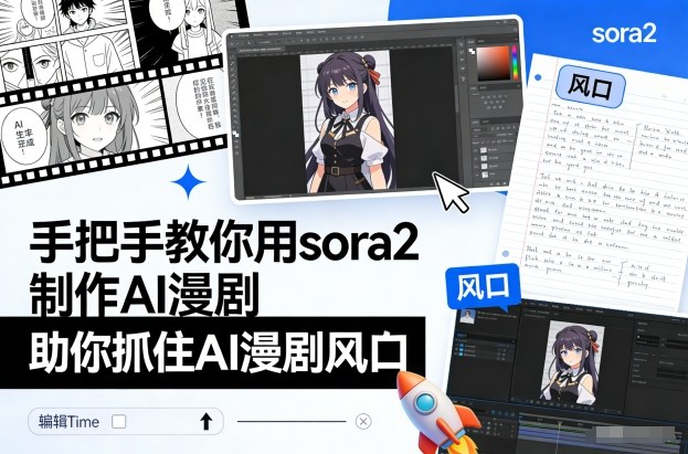 手把手教你用sora2制作AI漫剧，助你抓住AI漫剧风口-学链网创