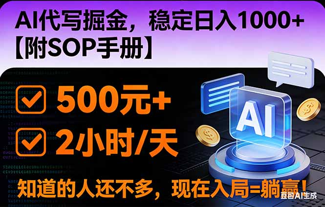 2026风口项目,AI代写掘金，稳定日入1000+，掌握核心技能【附SOP手册】-学链网创