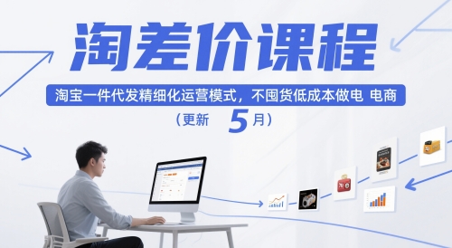 淘差价课程，淘宝一件代发精细化运营模式，不囤货低成本做电商(更新12月)-学链网创