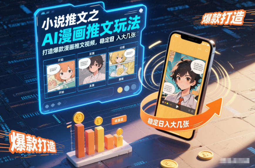 小说推文之AI漫画推文玩法，打造爆款漫画推文视频，稳定日入大几张-学链网创