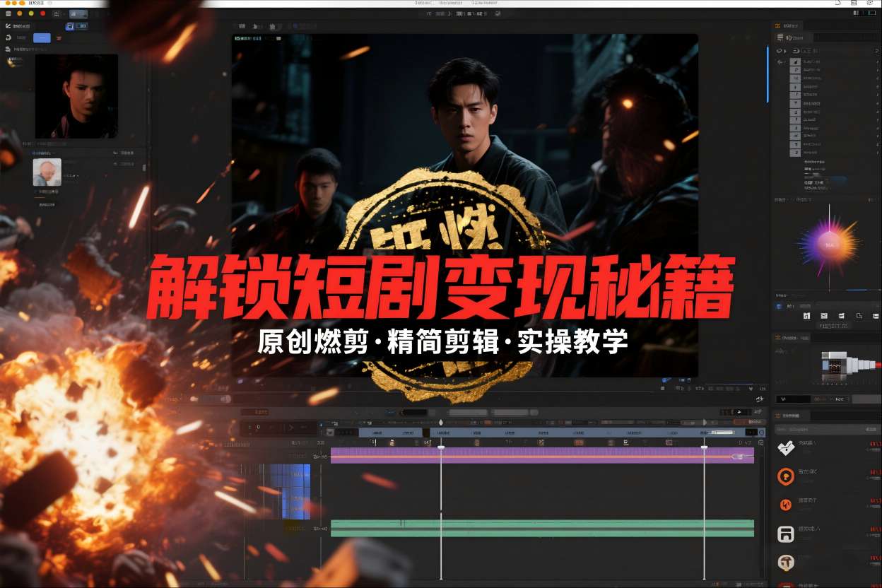 短剧拉新之原创燃剪精简剪辑实操课，解锁短剧变现秘籍-学链网创