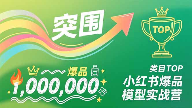 小红书爆品模型实战营，从新品突围到成为类目TOP，可复制路径，打造多个营收百万级爆品-学链网创