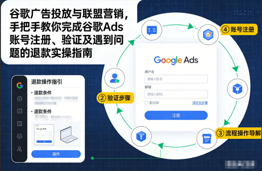 谷歌广告投放与联盟营销，手把手教你完成谷歌Ads账号注册、验证及遇到问题的退款实操指南-学链网创