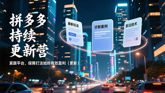 拼多多持续更新营，最新玩法、诊断案例、前沿技术，紧跟平台，保障打法始终有效盈利(更新-学链网创