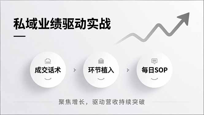 私域业绩驱动实战，成交话术、环节植入、每日SOP，聚焦增长，驱动营收持续突破-学链网创