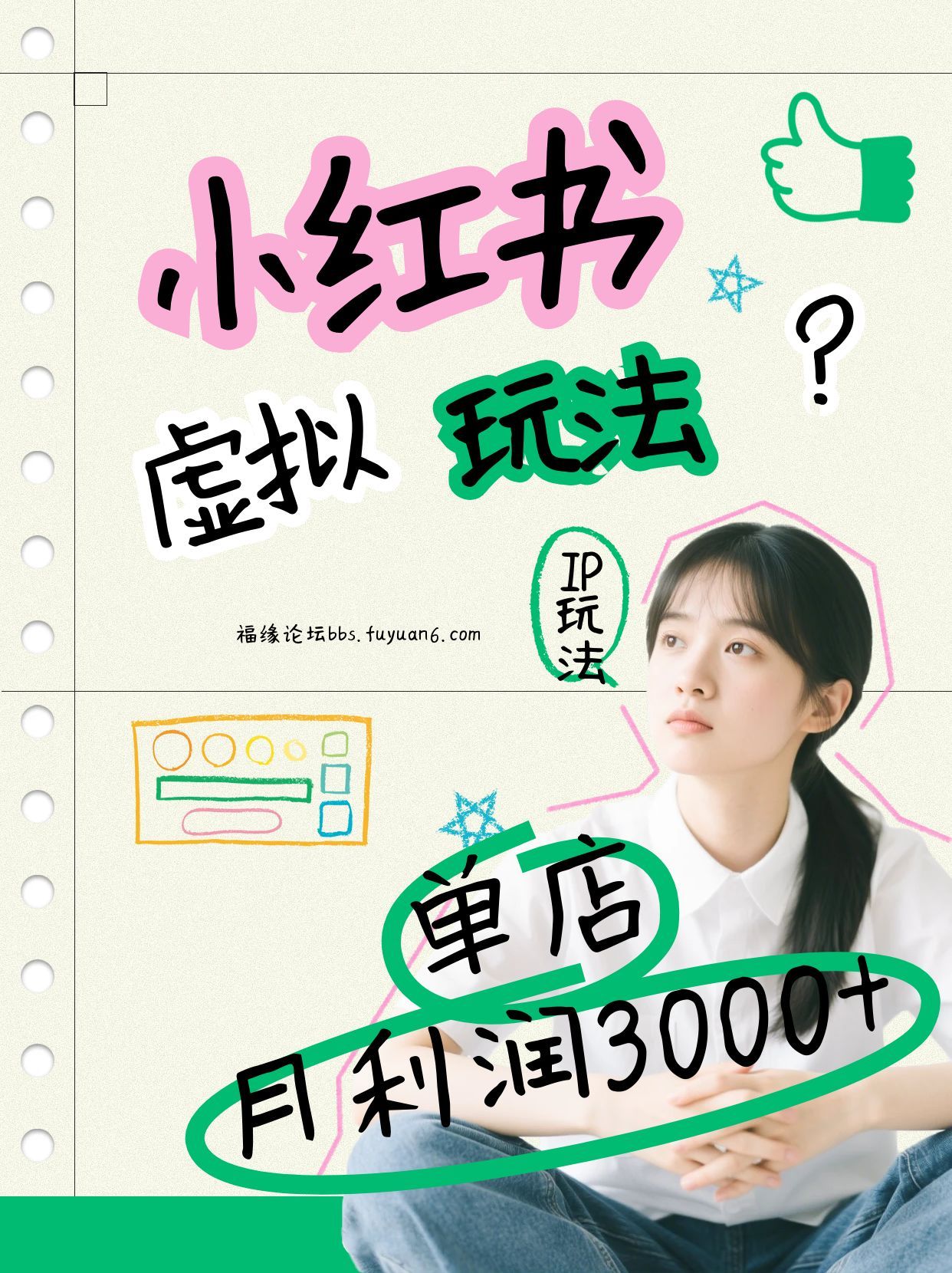小红书虚拟玩法(铺货流和单品玩法)，单店月利润3000+，IP打法+原创商品(0违规)-学链网创