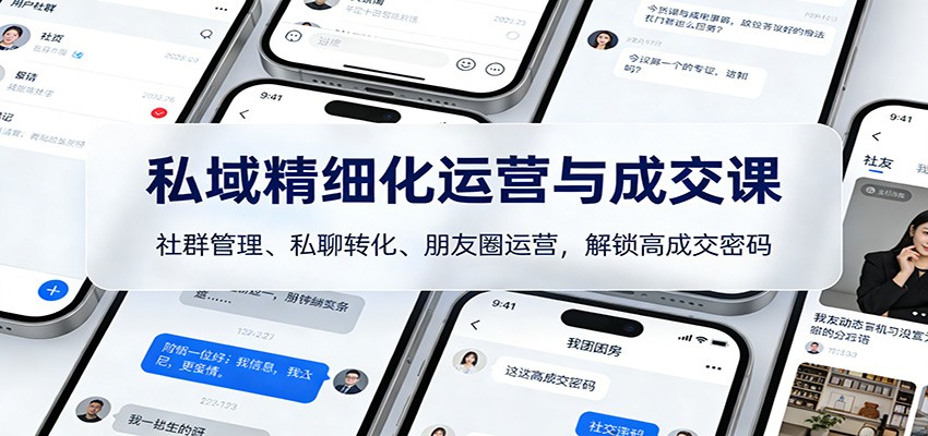 私域精细化运营与成交课：社群管理、私聊转化、朋友圈运营，解锁高成交密码-学链网创