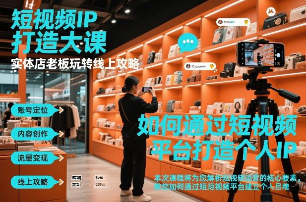 短视频ip打造大课，实体店老板玩转线上攻略-学链网创
