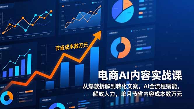 电商AI内容实战课，从爆款拆解到转化文案，AI全流程赋能，解放人力，单月节省内容成本数万元-学链网创
