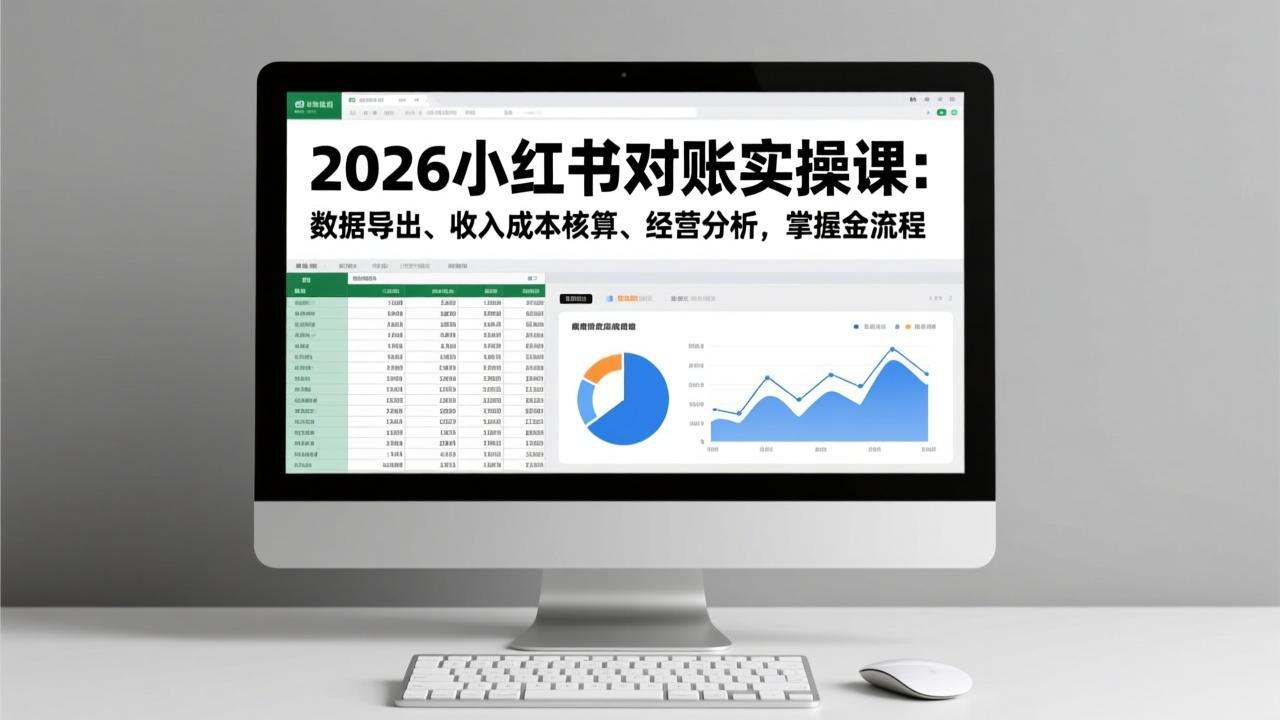 2026小红书对账实操课：数据导出、收入成本核算、经营分析，掌握全流程-学链网创