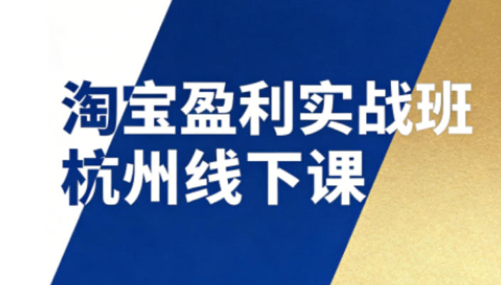 淘宝盈利实战班杭州线下课12月26-28日(音频+字幕)，帮你掌握SOP流程+12门核心技术-学链网创