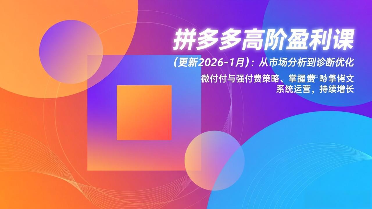 拼多多高阶盈利课(更新2026-1月-学链网创