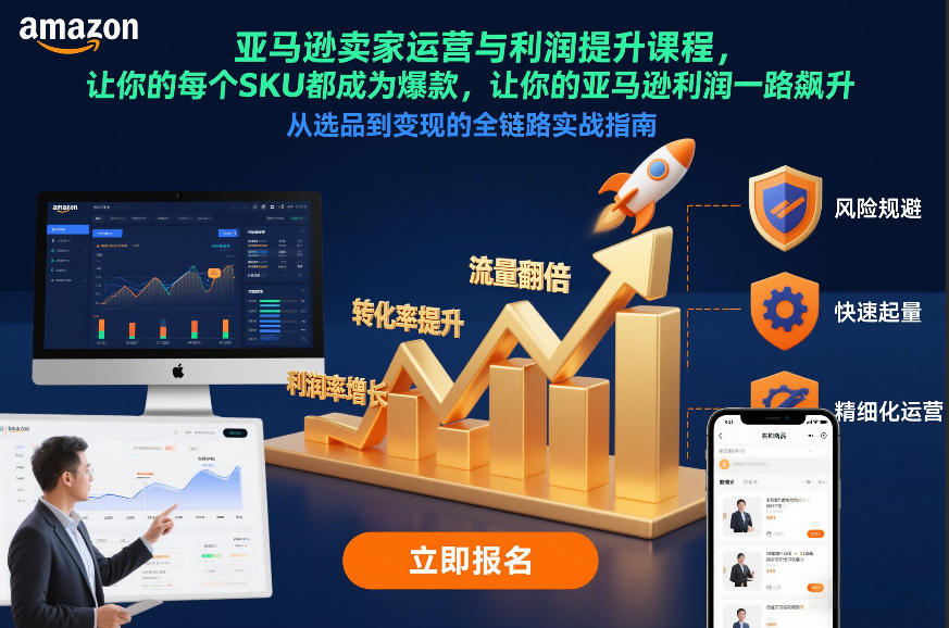 亚马逊卖家运营与利润提升课程，让你的每个SKU都成为爆款，让你的亚马逊利润一路飙升(更新12月)-学链网创