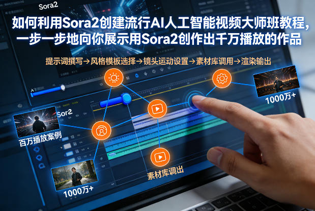 如何利用Sora2创建流行AI人工智能视频大师班，一步一步地向你展示用Sora2创作出千万播放的作品-学链网创