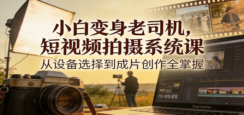 小白变身老司机，短视频拍摄系统课，从设备选择到成片创作全掌握-学链网创
